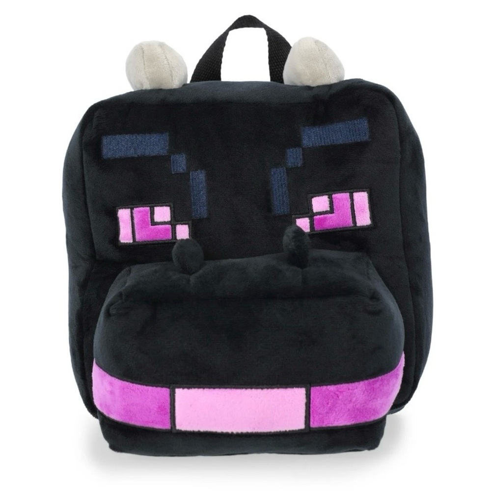 Minecraft Ender Plush Backpack, 12.5" Black